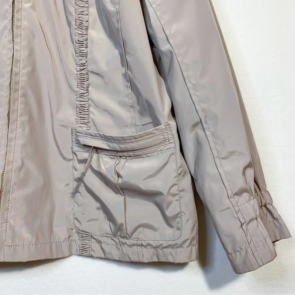 Chico’s Gray Artsy Boho Windbreaker Jacket Ruffle Collar - Picture 5 of 6